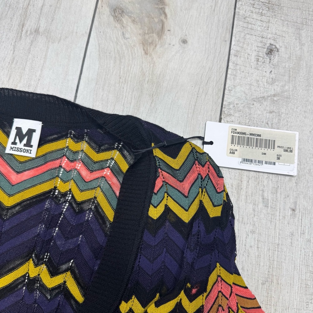 Missoni Multicolor Knit Button Down Long Sweater - image 2